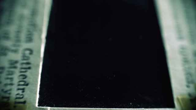 Close up of old vintage slide films