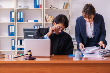 Two lawyers working in the office