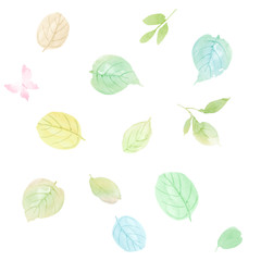 Watercolor set beautiful bouquets