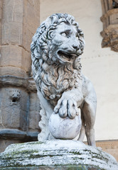 Fototapeta na wymiar The Medici lion, Florence, Italy