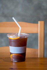 Orange and coffee cocktail with ice
