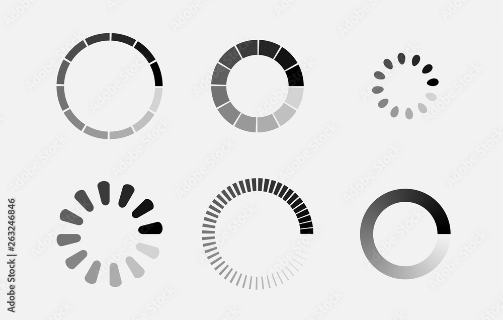 Fototapete loader icon vector circle button. load sign symbol progress bar for upload download round process. v