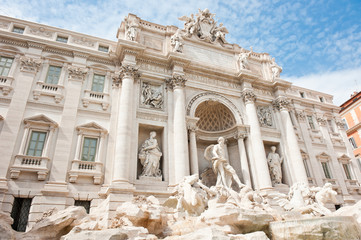 The Trevi Fountain in sunny spring day. Rome. Italy