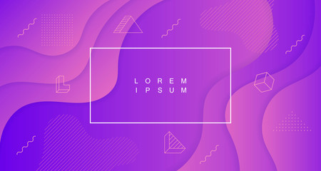 Colorful geometric background. Trend gradient. Wavy Fluid shapes composition. Modern vector graphic design