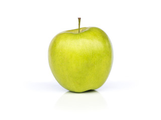 Green apple on white background, fruit healthy concept