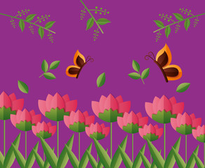 flowers butterflies spring