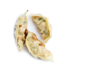 fried dumplings or gyoza isolated on white background - 263250487