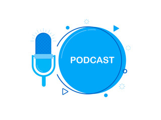 Podcast. icon, logo design. Modern flat style vector illustration