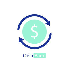 Cashback logo icon. Modern flat style vector illustration