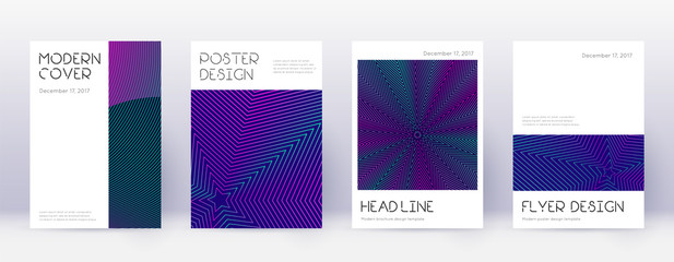 Fototapeta premium Minimal brochure design template set. Neon abstrac