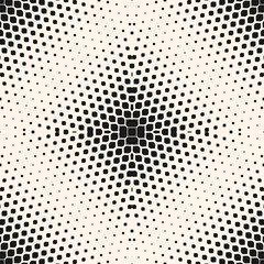 Vector seamless pattern. Texture with halftone effect, radial square gradient