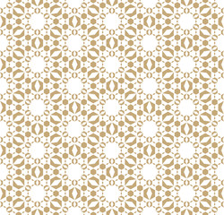 Vector abstract golden seamless pattern with flower shapes, grid, mesh, lace