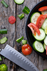 Tomato and cucumber salad