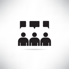 group of people and speech bubbles icon