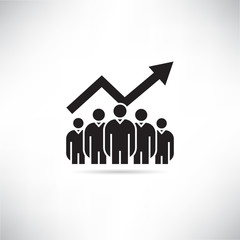 group of people and arrow chart icon