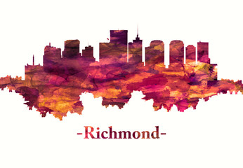Obraz premium Richmond Virginia skyline in red
