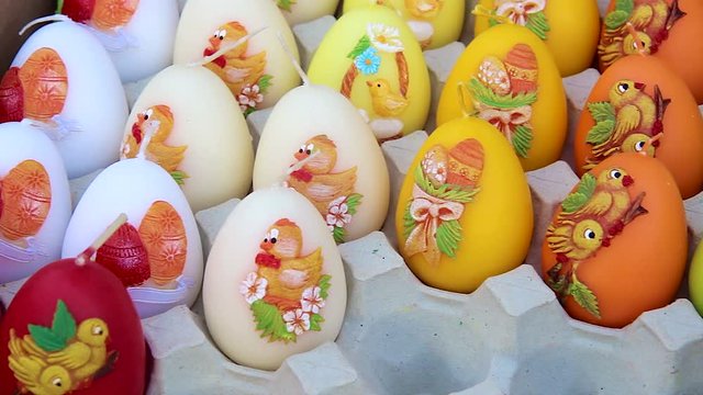 easter eggs in basket