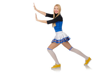 Cheerleader isolated on the white background