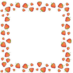 Marker Hand drawn eco food organic cafe menu design. Frame with natural fresh berries illustration with strawberry, Agriculture or harvest, farming or vegan theme.