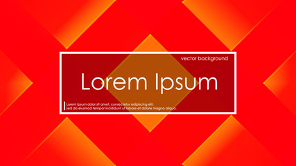 Orange squares on red background for banners, cards, posters, web and other