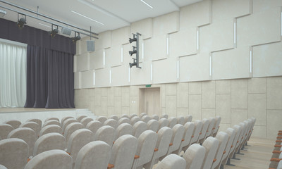 Concert hall. Stage. 3D render