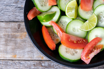 Tomato and cucumber salad