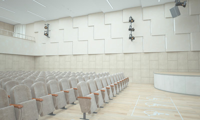 Concert hall. Stage. 3D render