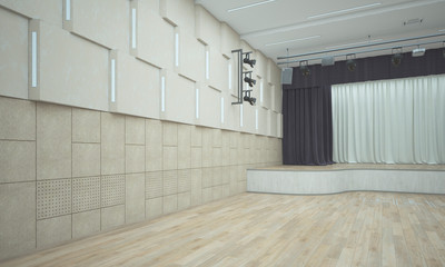 Concert hall. Stage. 3D render
