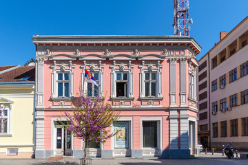 Obraz premium Beautiful center of city in spring sunny day