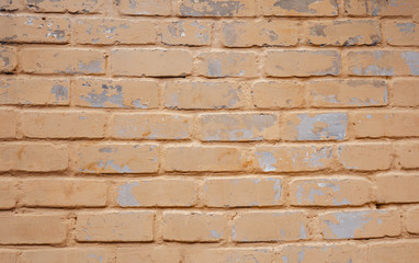 old orange brick wall a bit showered