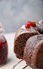 delicious redcurrant chocolate muffin