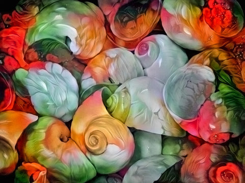 Seashell colorful pattern