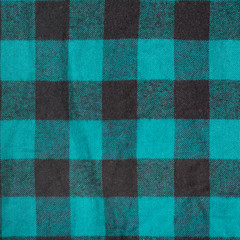 Checkered black and green textured fabric. Seamless. Close-up