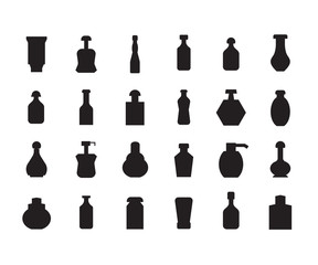 bottle package icons set