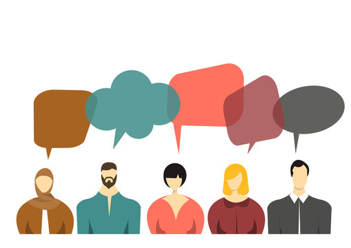 social media, networking, business communication, forum, product review. Creative flat design for web banner