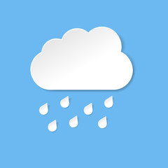 Blue Cloud With Rain And Blue Background