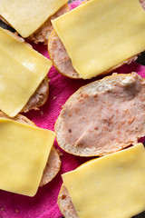 Mexican bread with beans and cheese. 