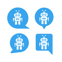 chat bot icon in speech bubble