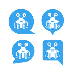 Fototapeta premium chat bot icon in speech bubble