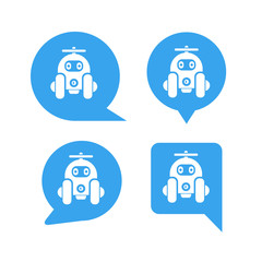 chat bot icon in speech bubble