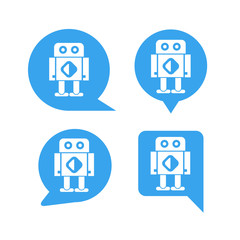 chat bot icon in speech bubble