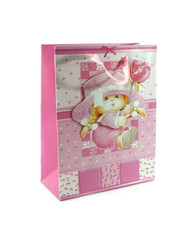  Paper bag for gifts, purchases on a white background