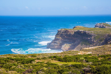 The powerful ocean surf in Atlantic