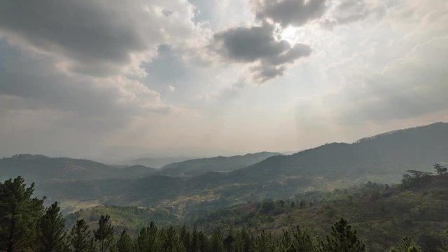 Time-lapse of the national park knuckle mountains in Kandy Sri Lanka 4K. The central highlands are a great place for hikes. Clouds rush by during this 4K time-lapse