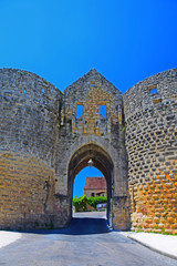 The main gate of the medieval village of Domme in the Dordogne region of France