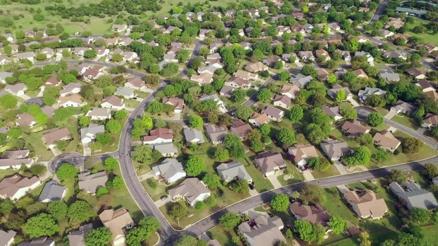 Aerial Overhead of Generic Suburban Neighborhood