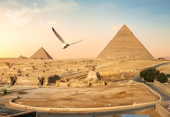 Sphinx and pyramids