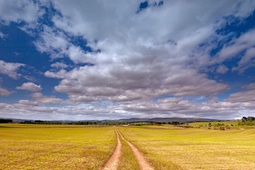A panoramic view on a beautiful farm landscape