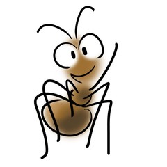 Ant smiles and waves