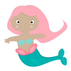 Cute mermaid kawaii character. - 263274214